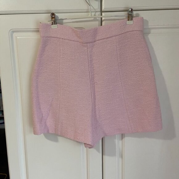RARE! Zara Woman Pink Boucle High Waisted Shorts in Size L - Picture 3 of 16